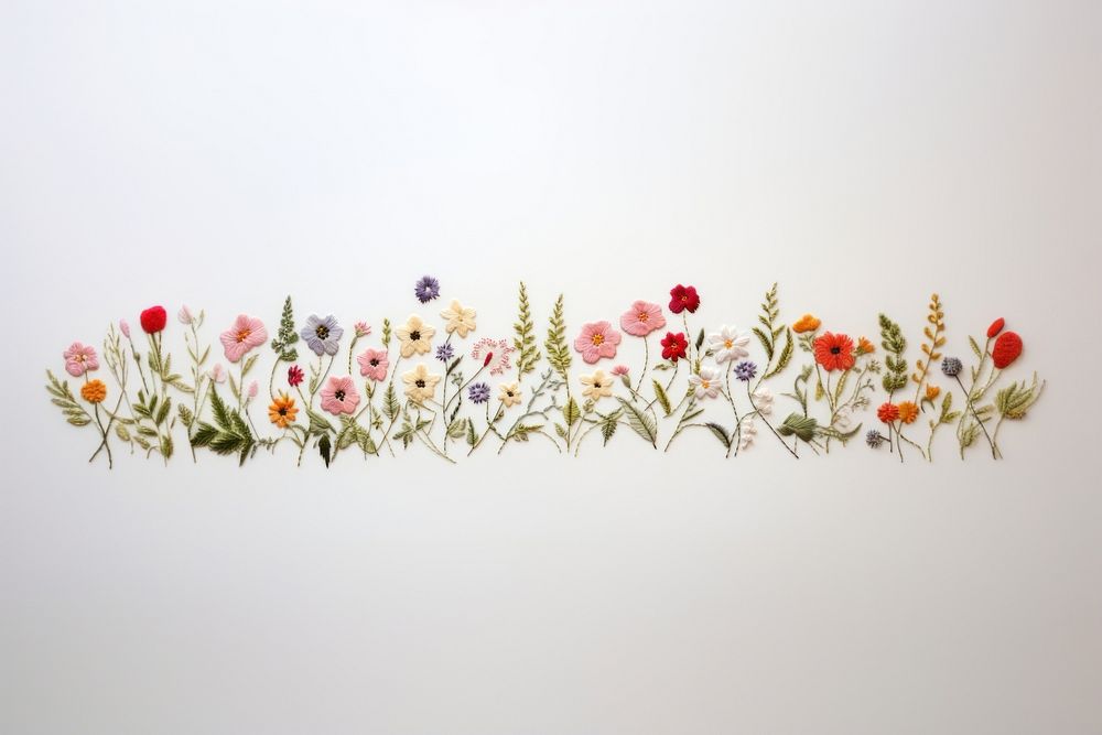 Embroidery flower plant art. AI generated Image by rawpixel.
