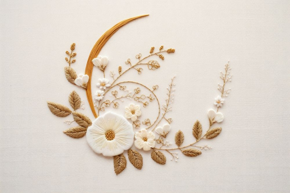 Embroidery jewelry pattern white. AI generated Image by rawpixel.