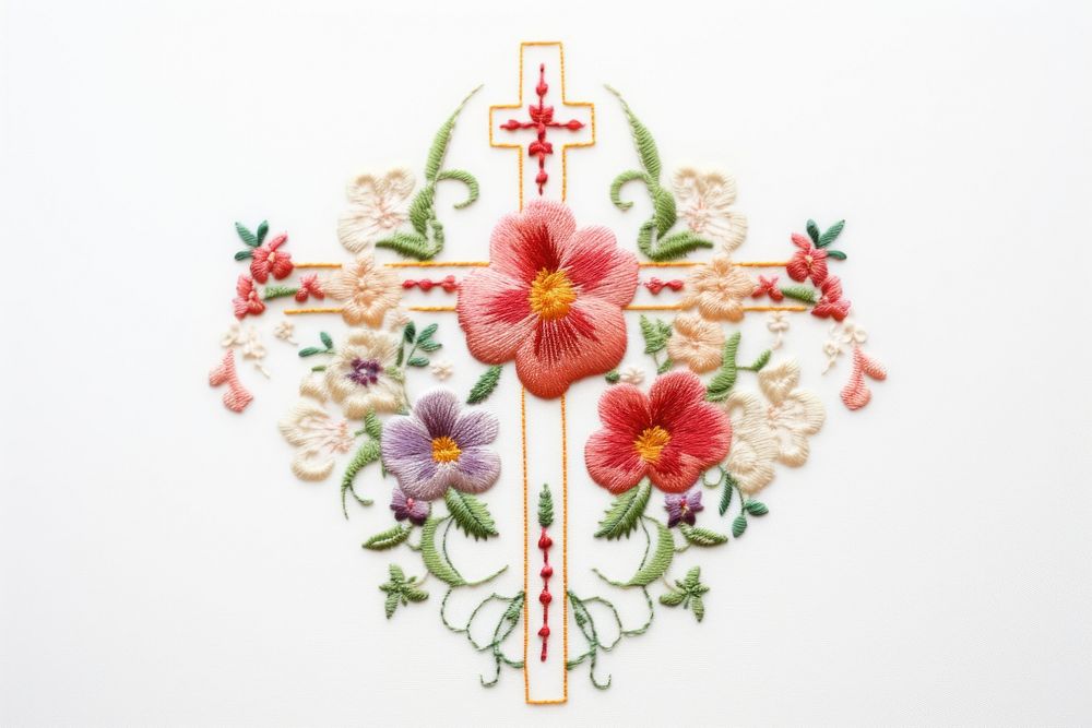 Embroidery cross pattern creativity. AI generated Image by rawpixel.