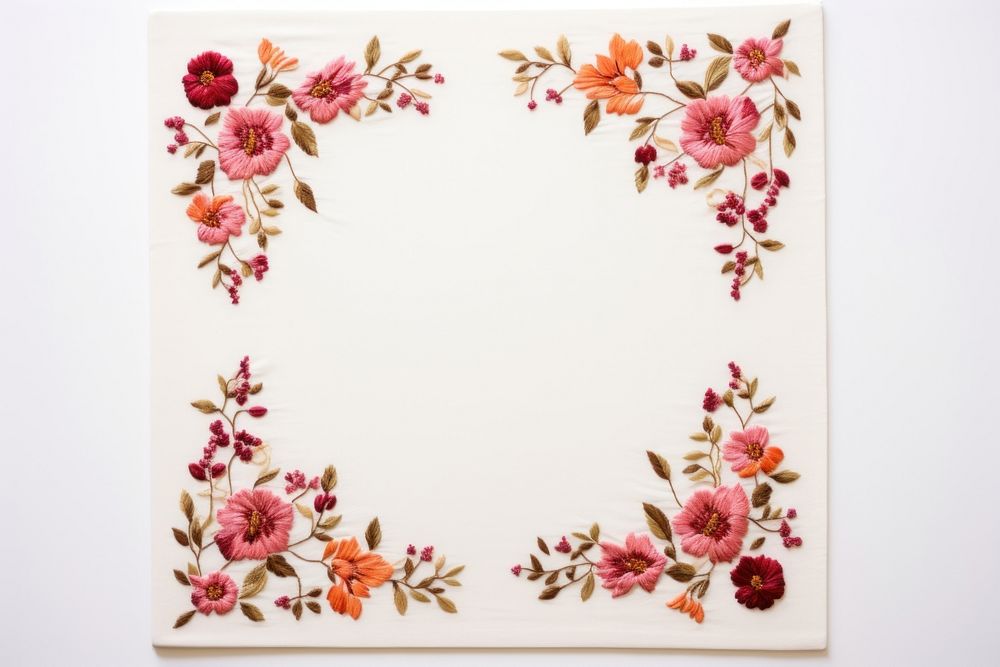 Embroidery pattern frame art. AI generated Image by rawpixel.