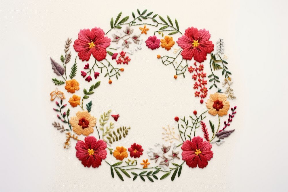 Embroidery pattern flower shape. AI generated Image by rawpixel.