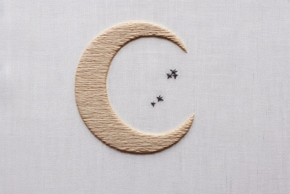 Embroidery pattern animal moon. AI generated Image by rawpixel.