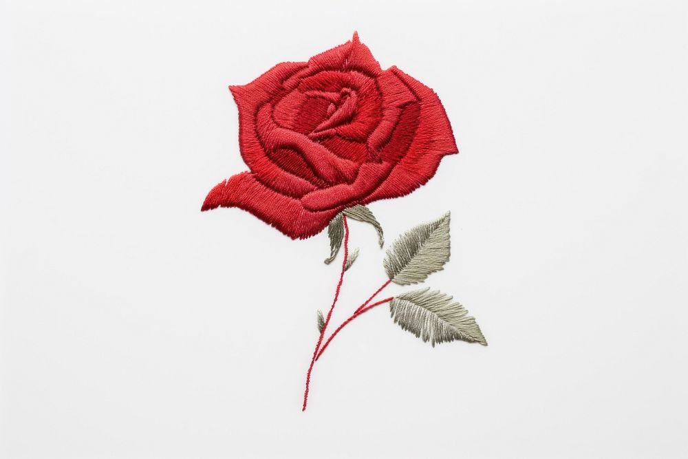Rose embroidery pattern flower. AI generated Image by rawpixel.