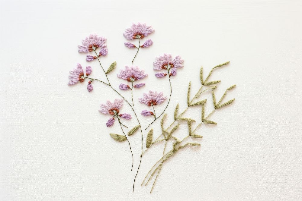 Embroidery flower pattern plant. AI generated Image by rawpixel.