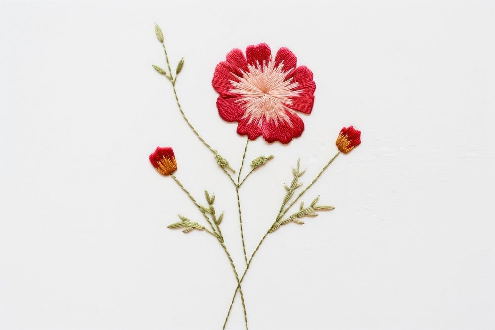Flower embroidery petal plant. AI generated Image by rawpixel.