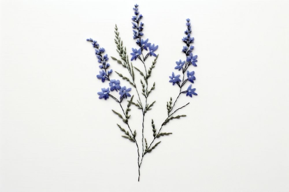Embroidery flower lavender blossom. AI generated Image by rawpixel.