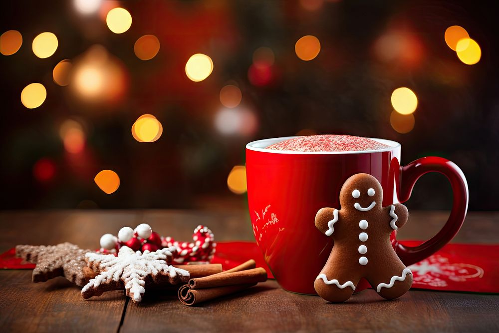 Gingerbread cookie cup christmas. AI generated Image by rawpixel.