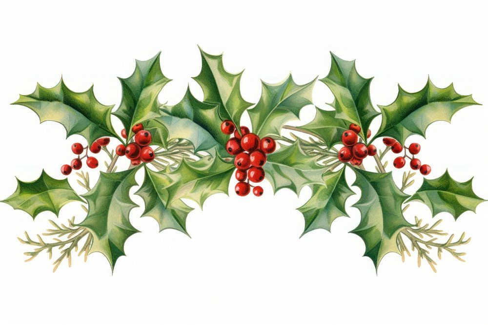 Christmas holly frame pattern plant leaf. AI generated Image by rawpixel.