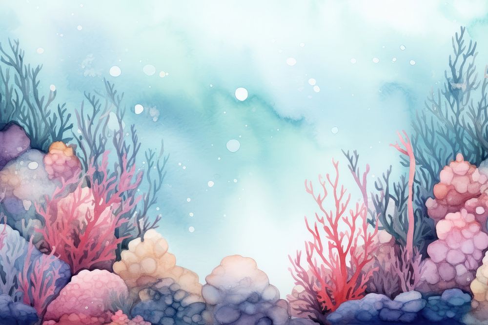 Underwater ocean watercolor background. AI generated Image by rawpixel.