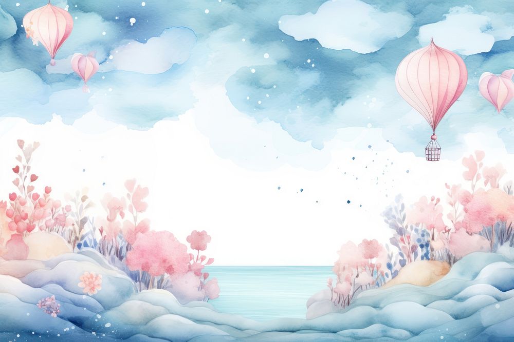 Ocean watercolor background. AI generated Image by rawpixel.