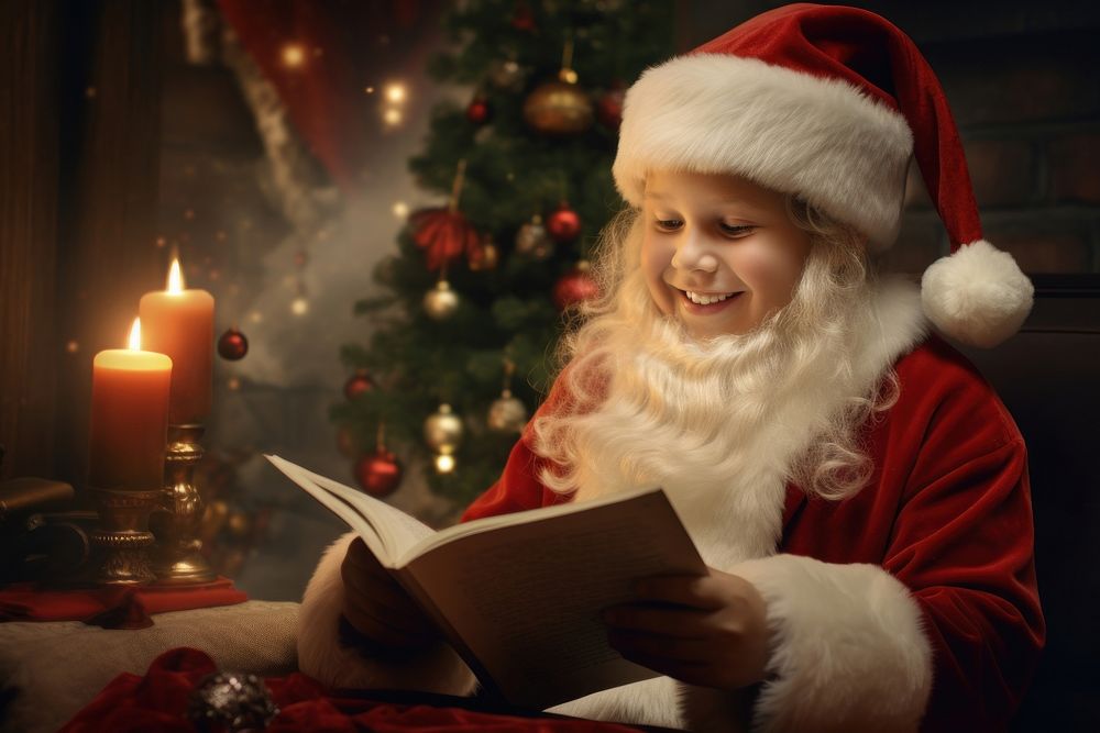 Christmas reading sitting paper. AI generated Image by rawpixel.