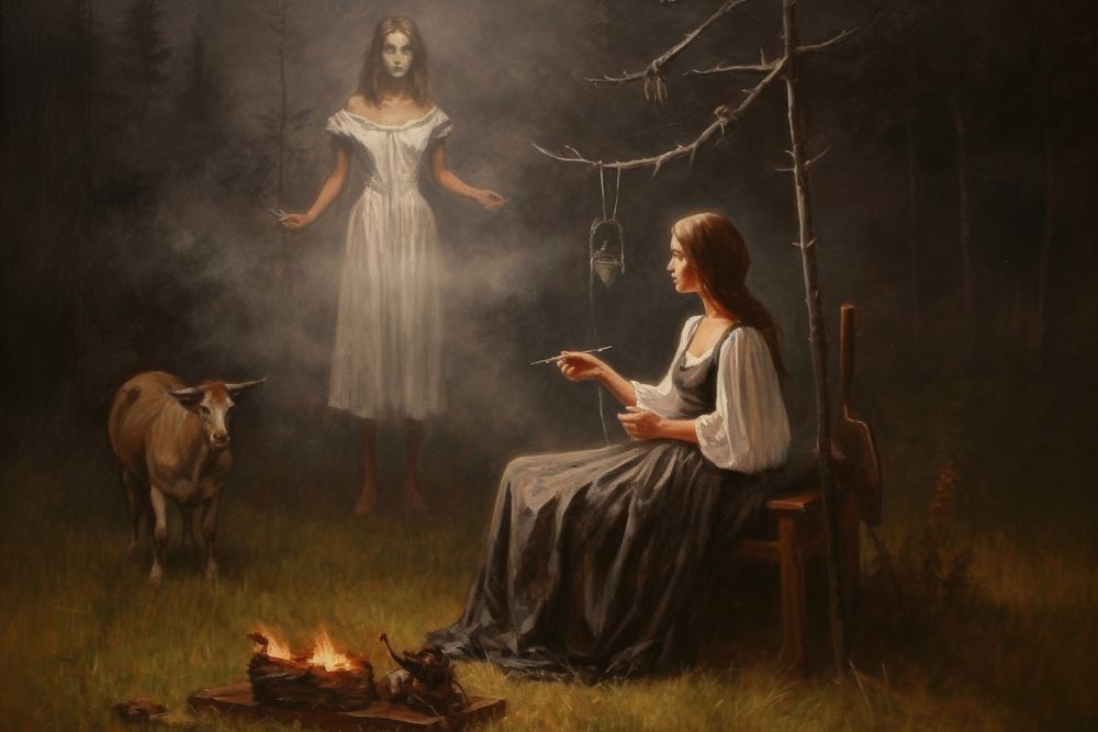 A witch painting outdoors adult. AI generated Image by rawpixel.