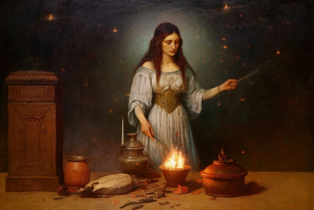 A witch painting art adult. AI generated Image by rawpixel.