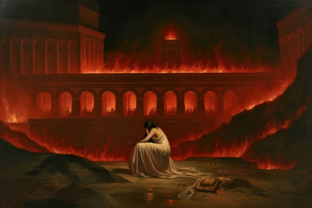 Pompeii art painting adult spirituality. AI generated Image by rawpixel.