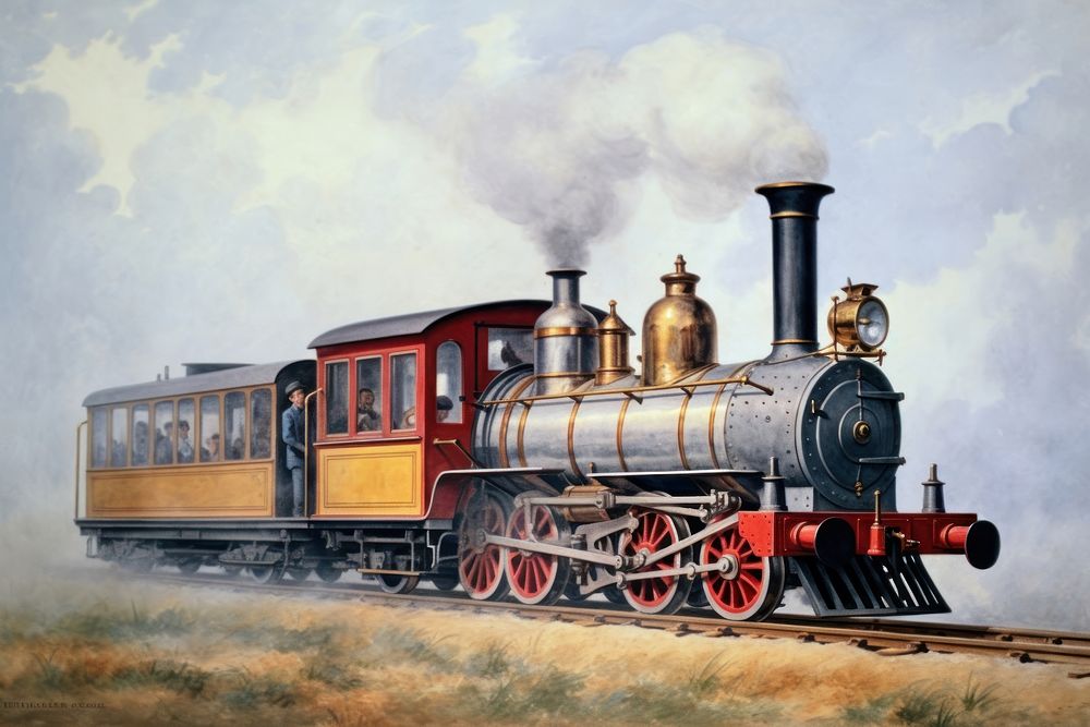 Train locomotive painting vehicle. AI generated Image by rawpixel.