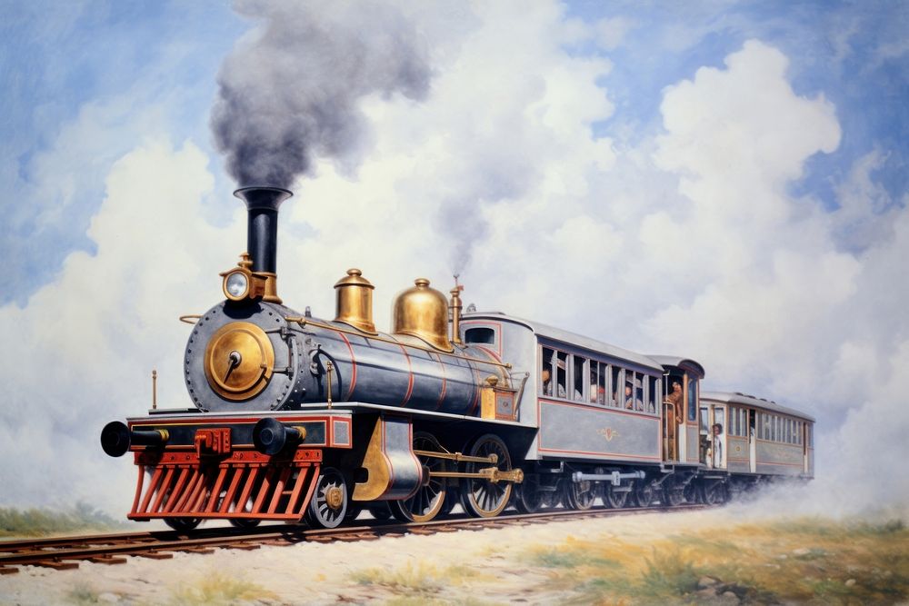 Train locomotive painting vehicle. AI generated Image by rawpixel.