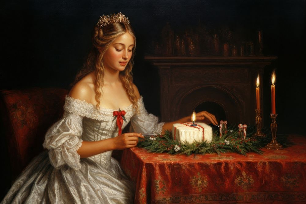 A christmas holly painting candle adult. AI generated Image by rawpixel.