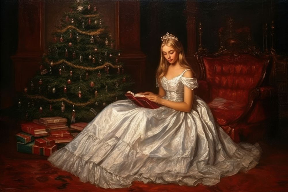 A christmas holly painting publication dress. AI generated Image by rawpixel.