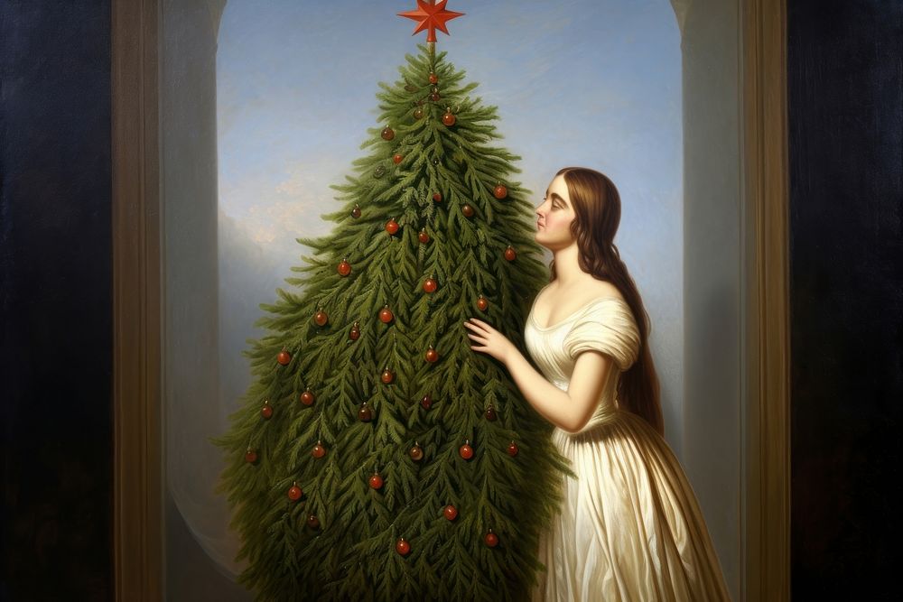 A christmas mistletoe painting plant adult. AI generated Image by rawpixel.