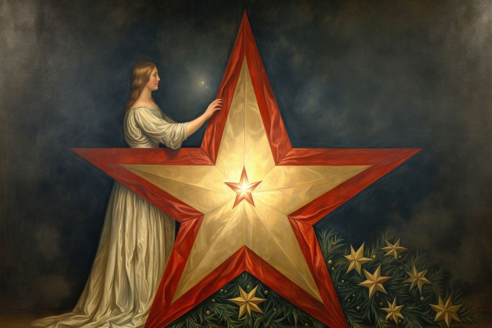 A christmas star painting adult art. AI generated Image by rawpixel.
