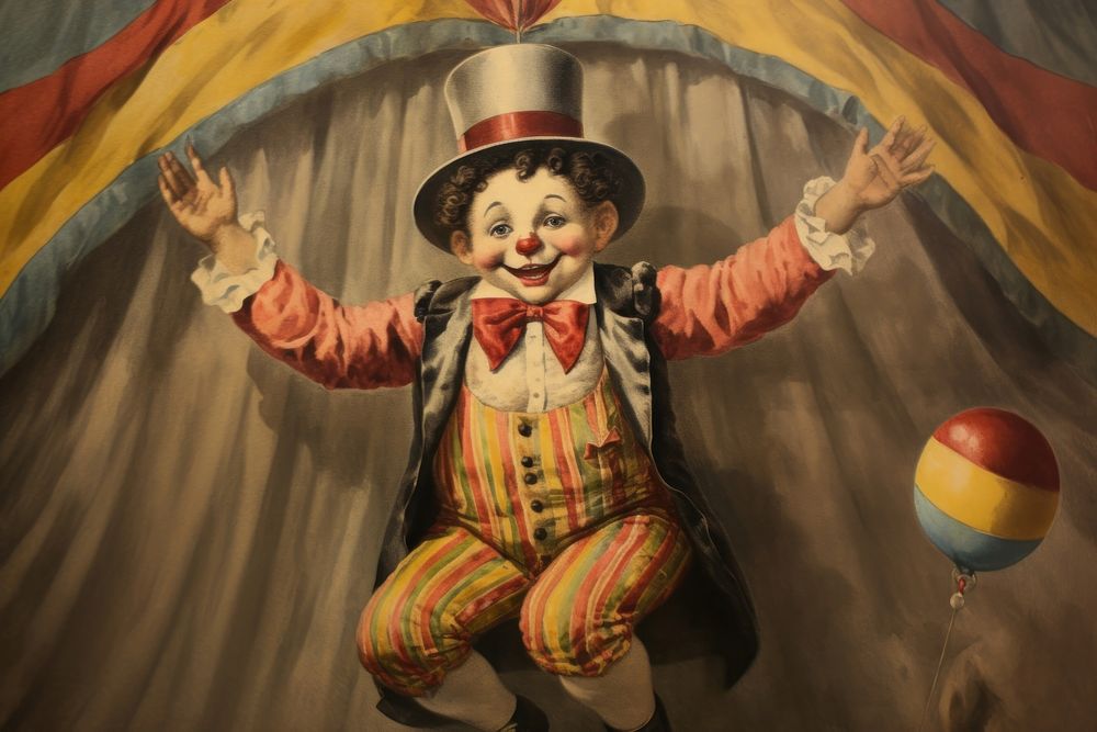 A circus animal painting clown art. AI generated Image by rawpixel.