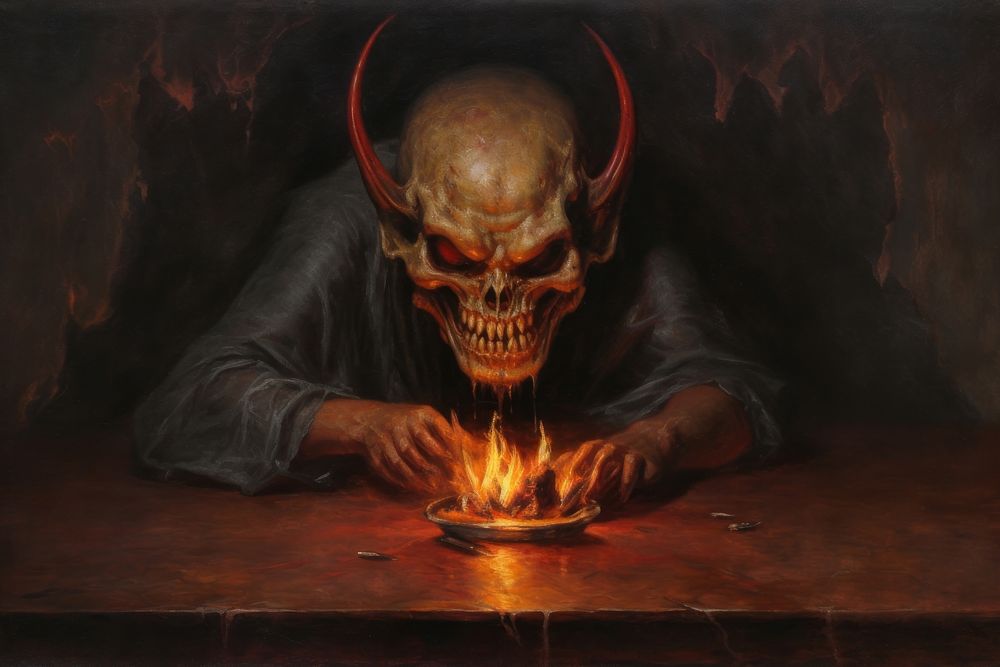 A devil painting art adult. AI generated Image by rawpixel.