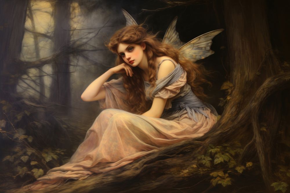 Painting fairy angel art. AI generated Image by rawpixel.