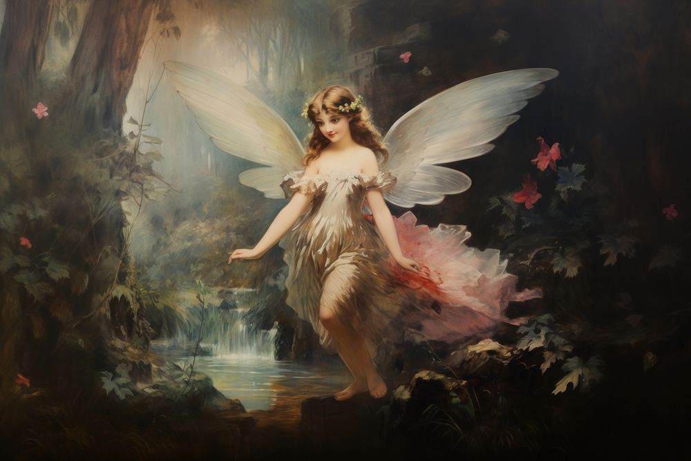 Painting fairy angel adult. AI generated Image by rawpixel.