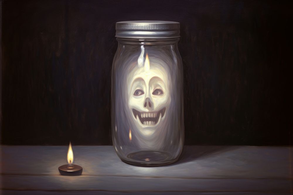 Jar illuminated drinkware darkness. AI generated Image by rawpixel.