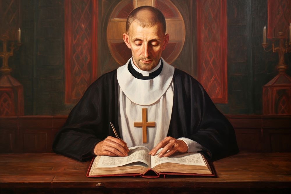 Publication painting priest adult. AI generated Image by rawpixel.
