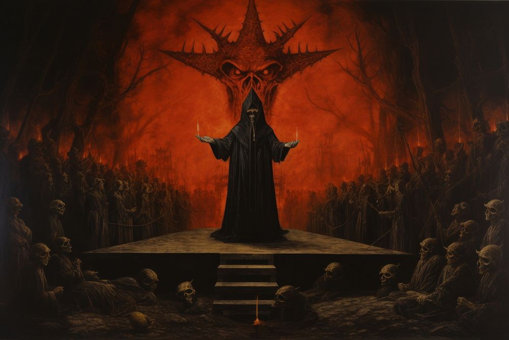 A satanism ritual art painting adult. 