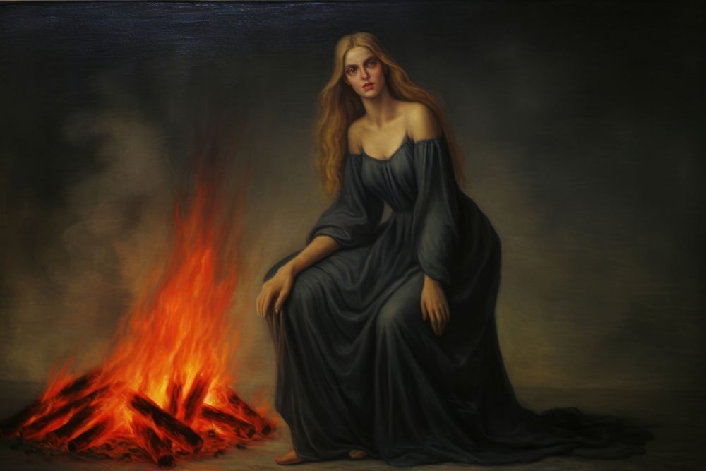 Painting fire art fashion. AI generated Image by rawpixel.
