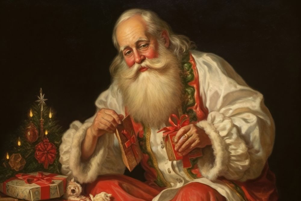 Santa claus painting art christmas. AI generated Image by rawpixel.