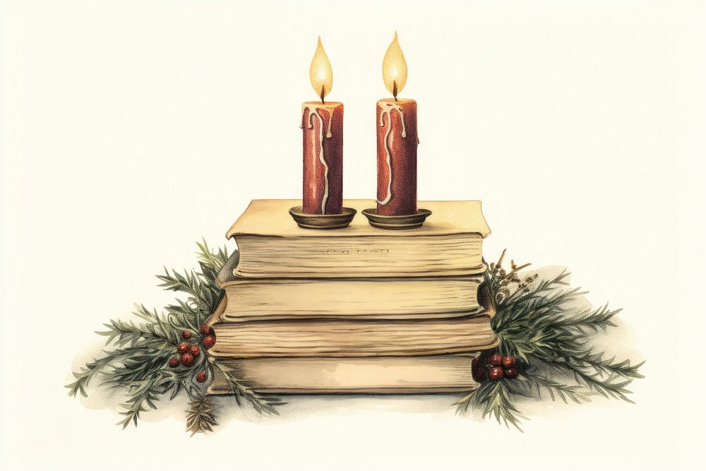 Festive candles book publication illuminated. AI generated Image by rawpixel.