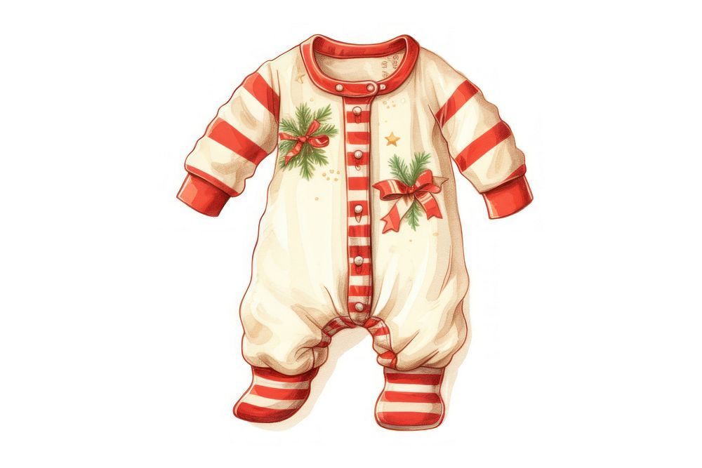 Christmas baby pajamas white background representation celebration. AI generated Image by rawpixel.