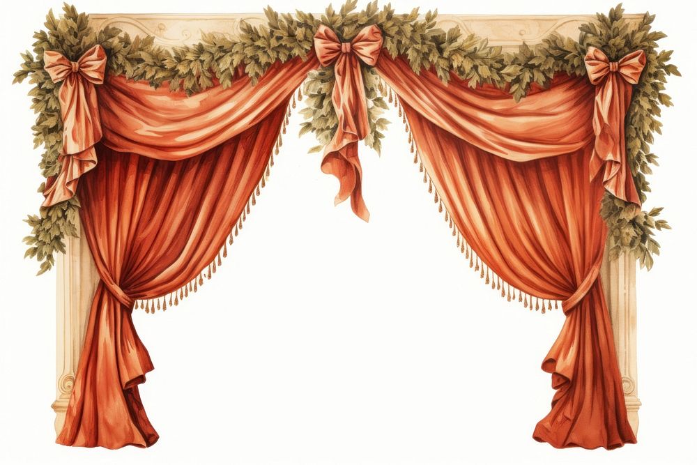 Christmas curtains white background celebration decoration. AI generated Image by rawpixel.
