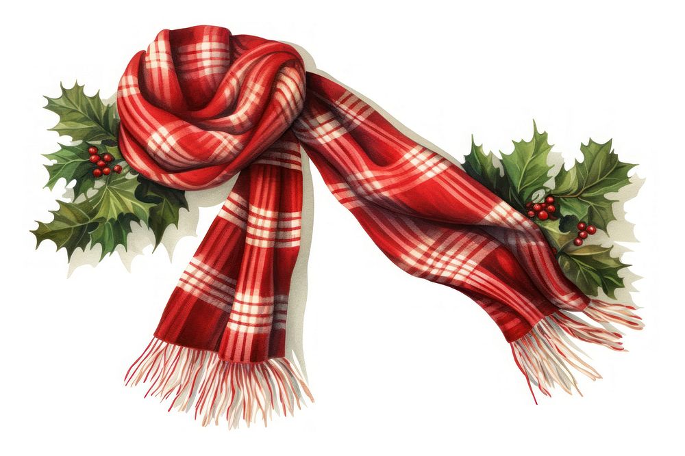Christmas knitting scarf white background celebration decoration. AI generated Image by rawpixel.