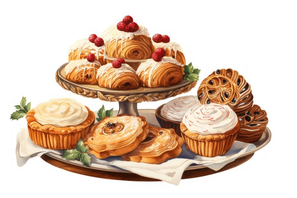 Christmas pastries dessert cupcake pastry. AI generated Image by rawpixel.