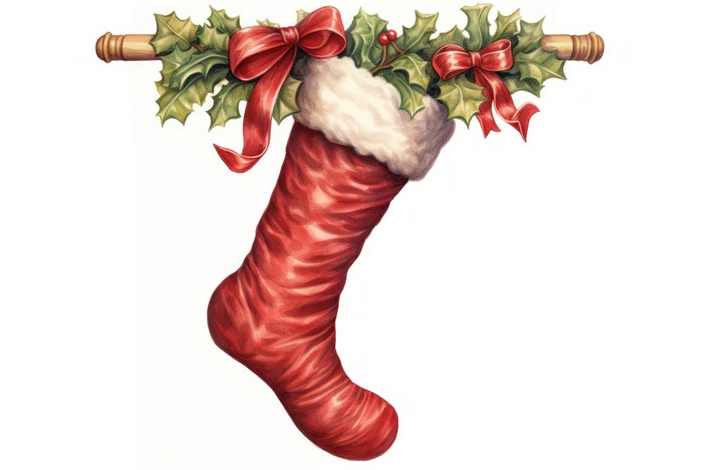 Christmas stocking frame white background celebration decoration. AI generated Image by rawpixel.