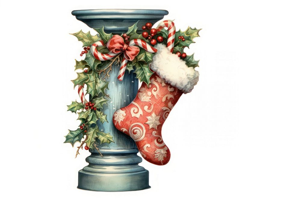 Christmas stocking white background celebration decoration. AI generated Image by rawpixel.