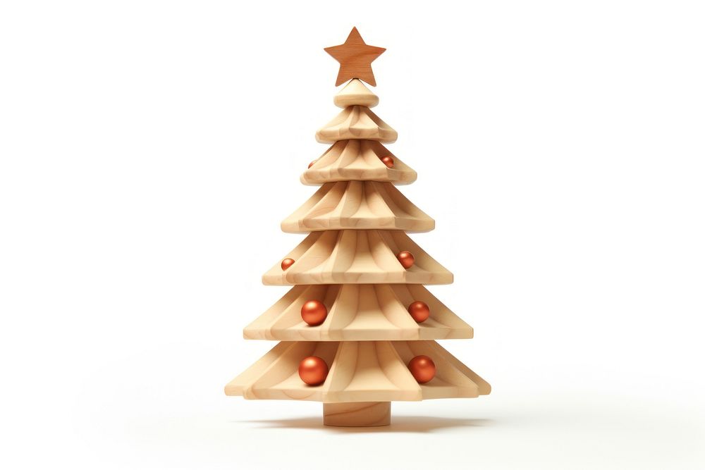 Christmas tree wood white background anticipation. AI generated Image by rawpixel.