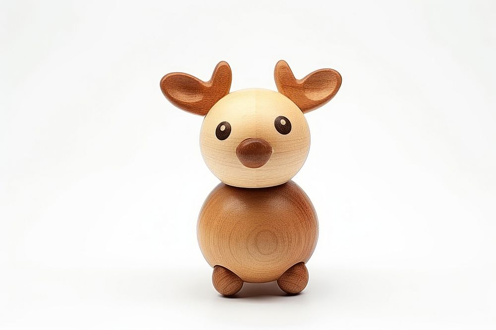 Rudolph toy figurine white background. AI generated Image by rawpixel.