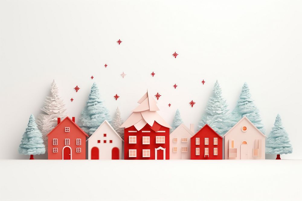Christmas festival wallpaper tree architecture neighborhood. AI generated Image by rawpixel.