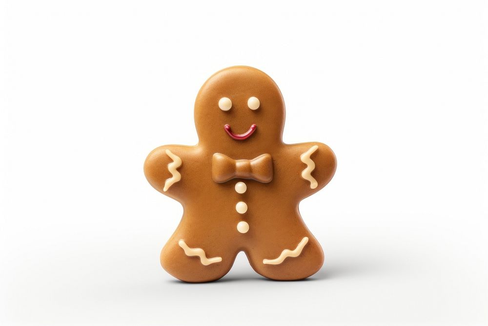 Christmas gingerbread cookie food white background anthropomorphic. AI generated Image by rawpixel.