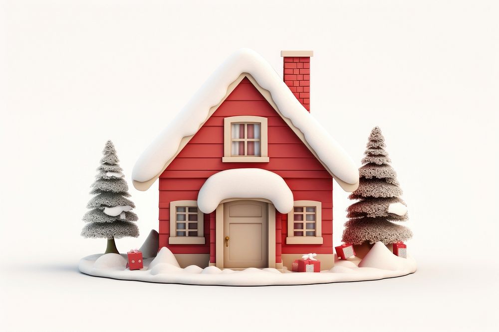 Christmas house decoration architecture building white. AI generated Image by rawpixel.