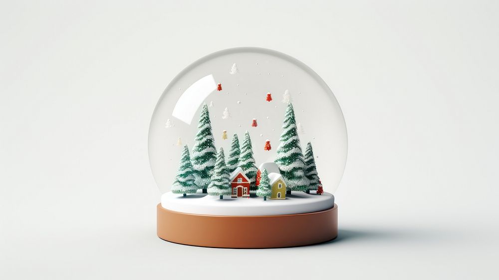 Christmas snowglobe wallpaper plant tree transparent. AI generated Image by rawpixel.