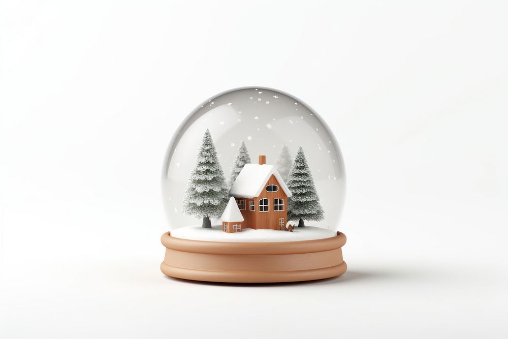 Christmas snowglobe plant tree white background. AI generated Image by rawpixel.