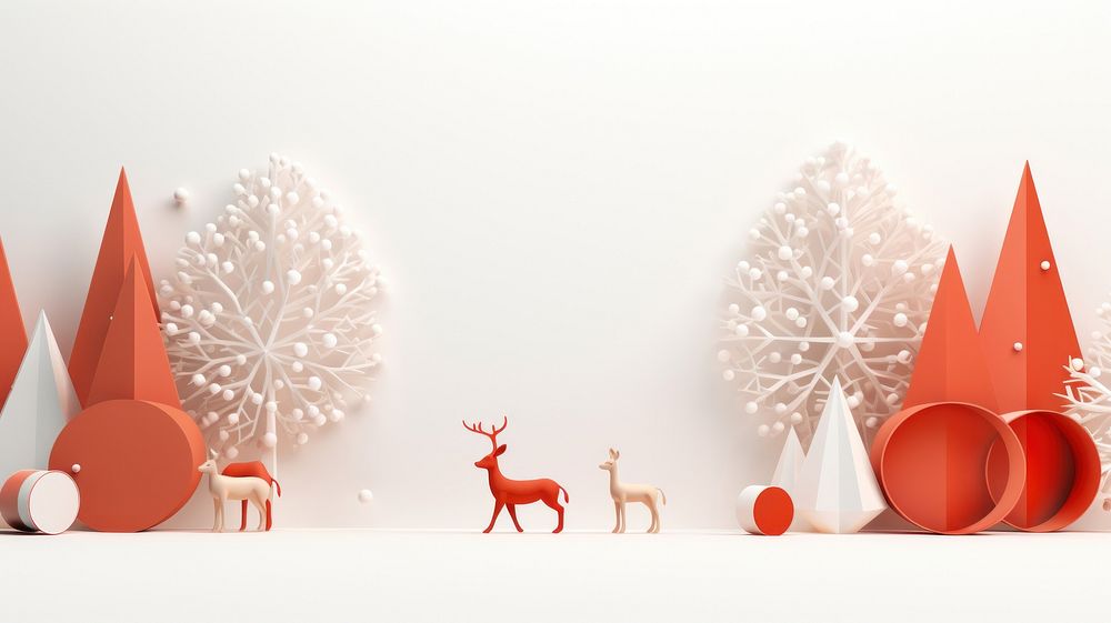 Christmas wallpaper mammal white celebration. AI generated Image by rawpixel.