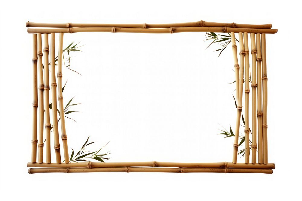 Dry bamboo internode plant frame white background. AI generated Image by rawpixel.