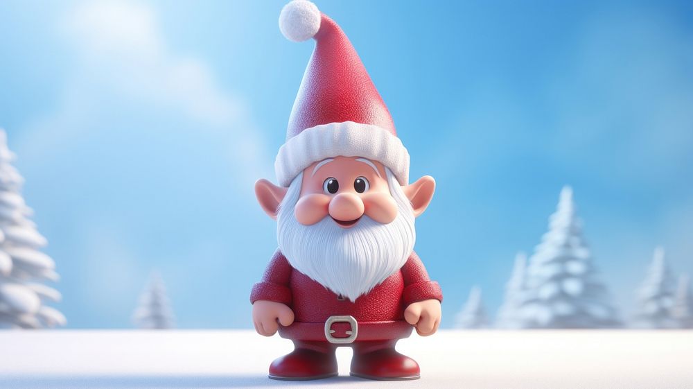 Christmas gnome wallpaper cartoon figurine representation. AI generated Image by rawpixel.